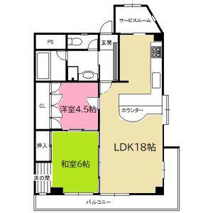 ジュラクビル(2SLDK/3階)の間取り写真