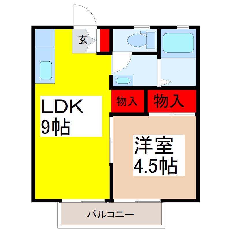 ルーチェ エミネンス(1LDK/2階)の間取り写真