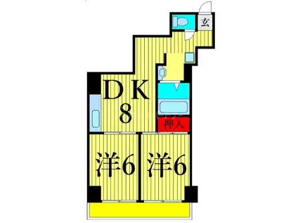 メゾン伊東(2DK/7階)の間取り写真