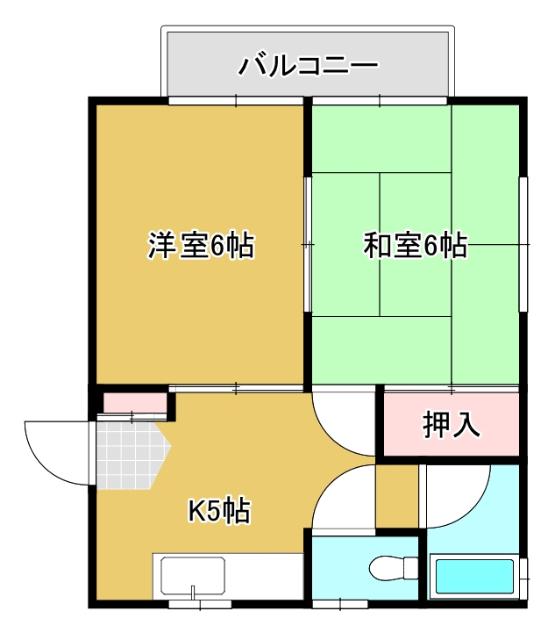シティハウス戸尾(2DK/2階)の間取り写真