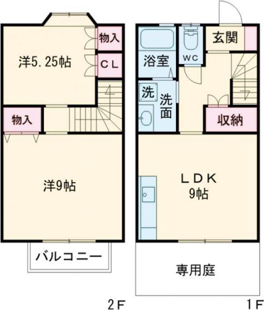 モンターニュII番館(2LDK/1階)の間取り写真