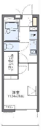レオパレスエクレールK下大槻(1K/3階)の間取り写真