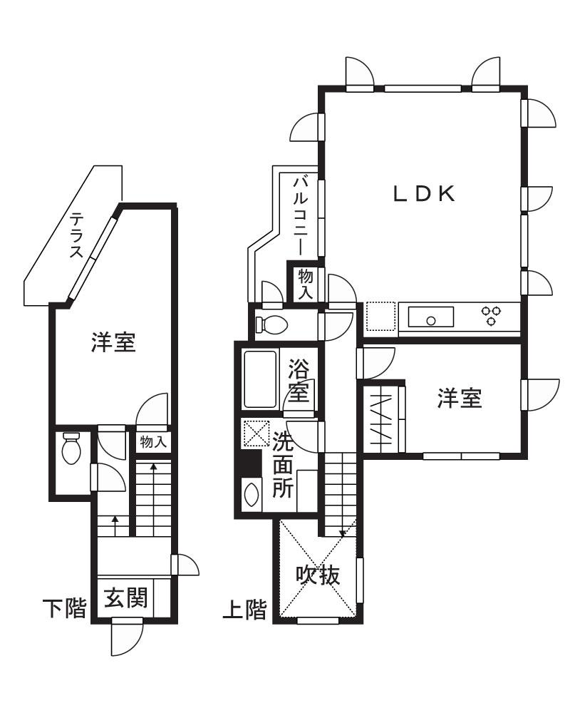 グレースイン津田山(2LDK/1階)の間取り写真