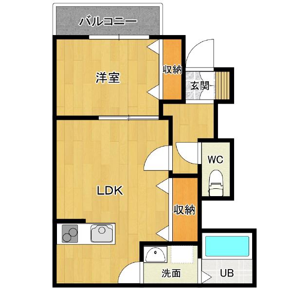 CIERO(1LDK/1階)の間取り写真