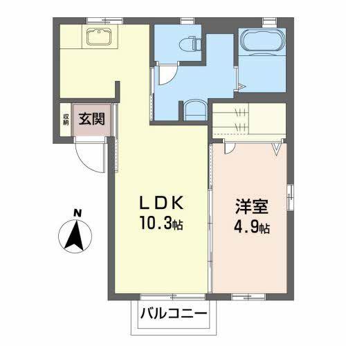 ファビュラス II(1LDK/2階)の間取り写真