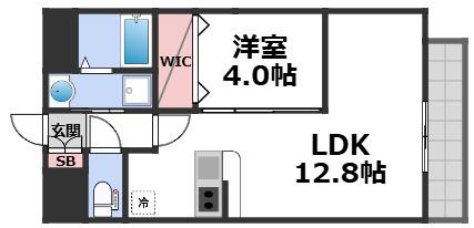 CHERRY BLOSSOM 五条通(1LDK/3階)の間取り写真