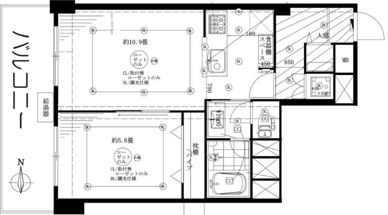 NK五反田コータース(1LDK/8階)の間取り写真