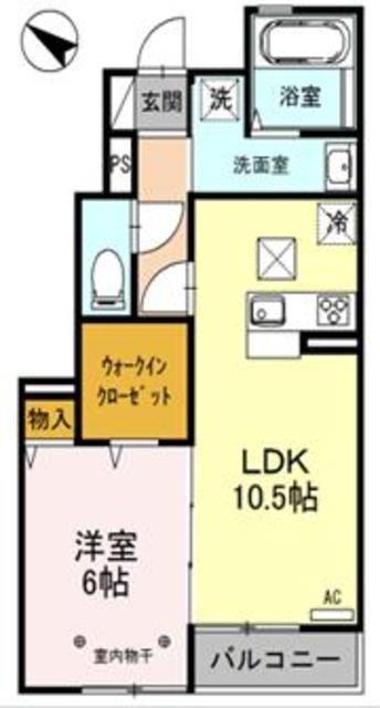 サンセレーナ(1LDK/1階)の間取り写真