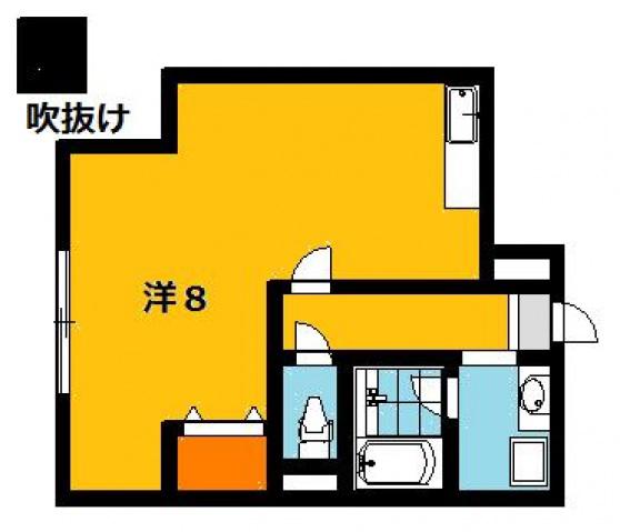 ウインディービュー(ワンルーム/3階)の間取り写真