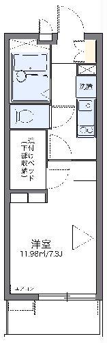 レオパレスダンディライオン(1K/2階)の間取り写真