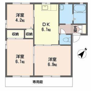 フレグランスアガ(3DK/1階)の間取り写真