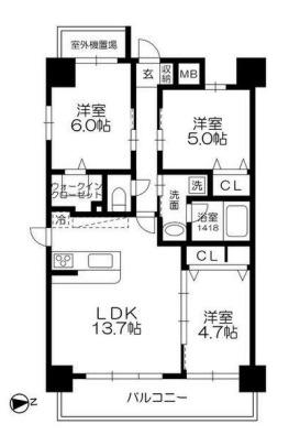 ソル グランデ(3LDK/4階)の間取り写真