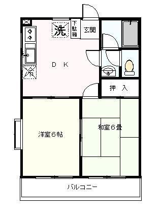 セピア・アークB(2DK/3階)の間取り写真