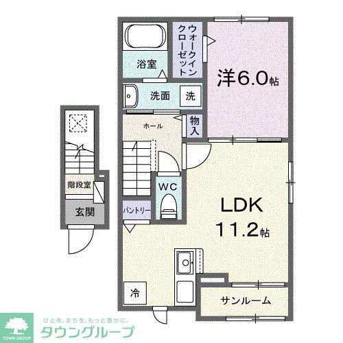 湘南シティコート(1LDK/2階)の間取り写真