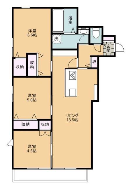 メゾンボヌール(3LDK/2階)の間取り写真