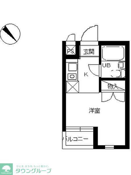 スカイコート生麦第5(ワンルーム/1階)の間取り写真