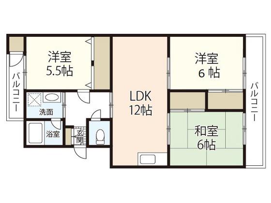 K・B・M井口台(3LDK/1階)の間取り写真