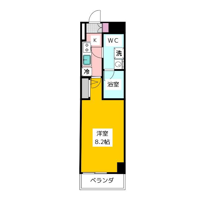 メインステージ武蔵関駅前II(1K/10階)の間取り写真