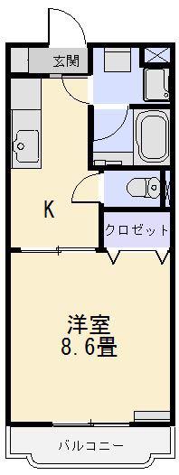 グランデII(1K/3階)の間取り写真