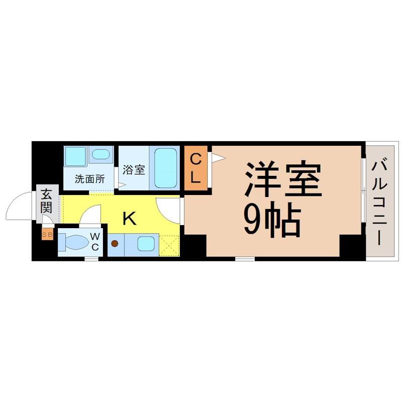 STUDIOナディア(1K/9階)の間取り写真