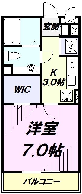 リヴェール石田(1K/1階)の間取り写真