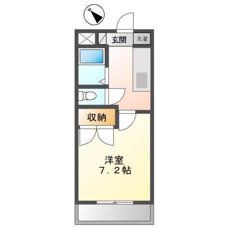 プロニティR&S(1K/1階)の間取り写真