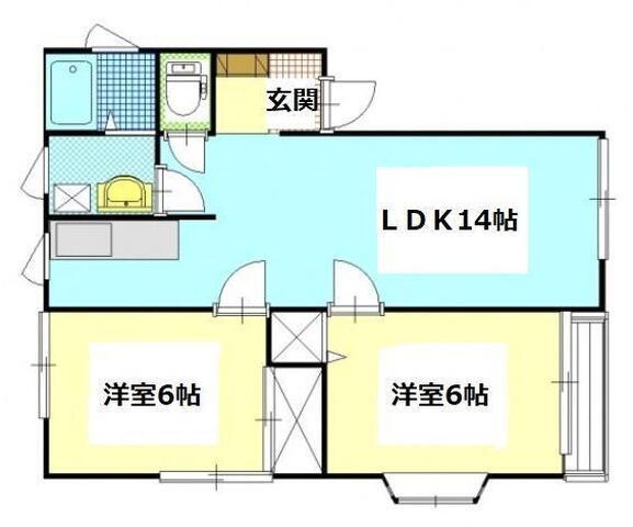 POSH HOUSE I(2LDK/1階)の間取り写真