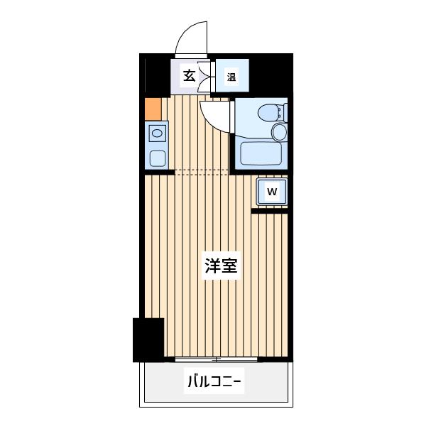 藤和伊勢佐木町ハイタウン(ワンルーム/8階)の間取り写真