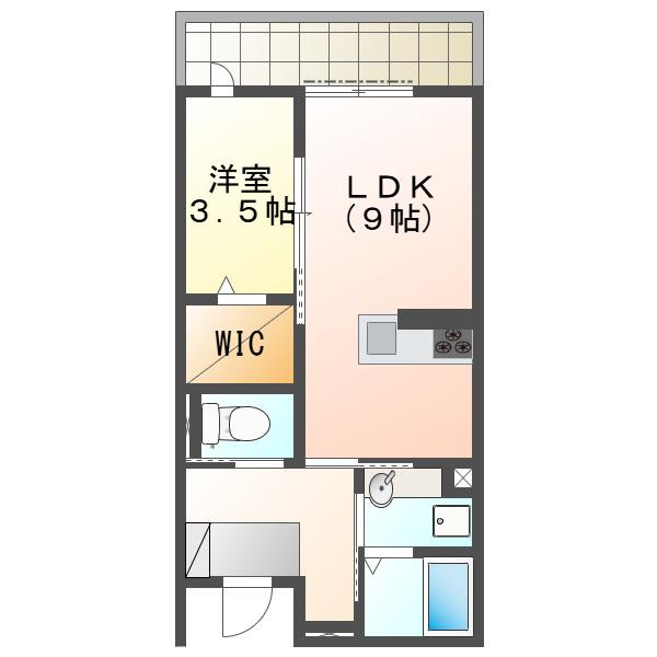 ガーデンアークA(1LDK/2階)の間取り写真