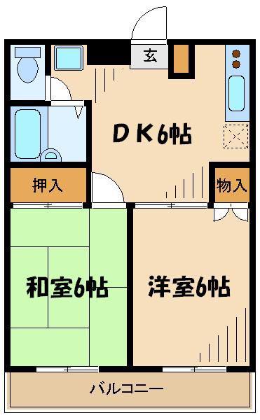 エミナンナガイ(2DK/3階)の間取り写真
