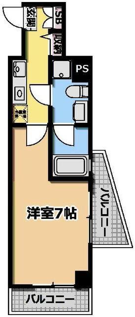 ラ・ヴィスタ西新宿(1K/3階)の間取り写真
