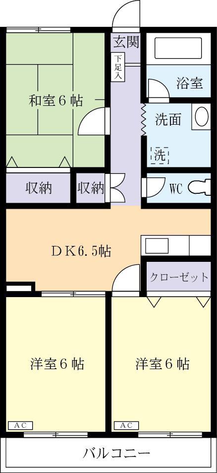 ロイヤル松見(3DK/1階)の間取り写真