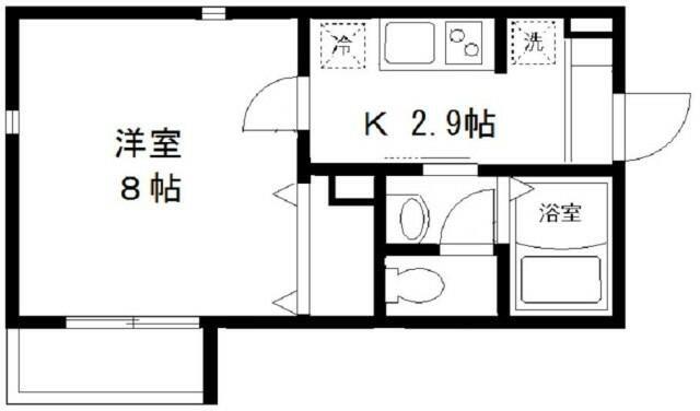 レズワンガーデン(1K/2階)の間取り写真