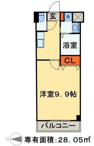 金太郎ヒルズ18(1K/4階)の間取り写真