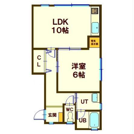 レクサス桔梗(1LDK/2階)の間取り写真
