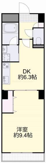 アンジュール(1DK/3階)の間取り写真