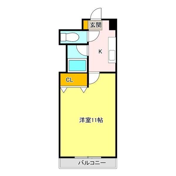 NARABU五番館(1K/2階)の間取り写真