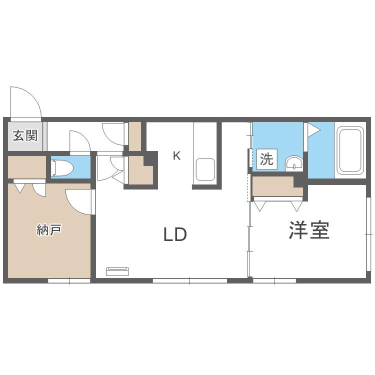 イー・エフ札幌東(2LDK/4階)の間取り写真