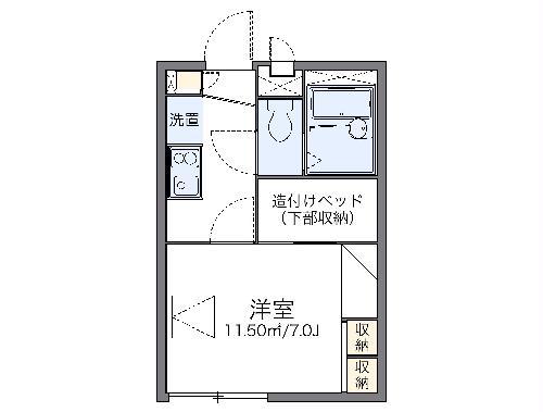 レオパレスボヌール(1K/1階)の間取り写真