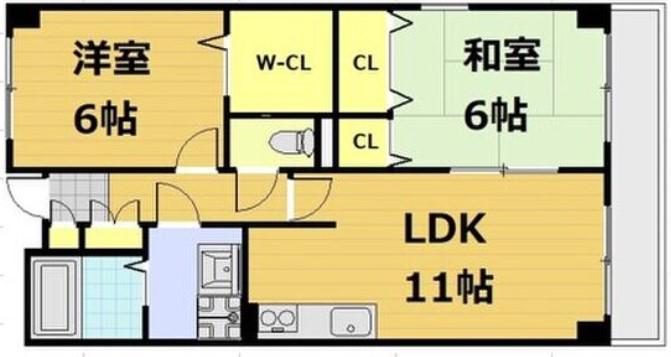 フィールドパークⅠ番館(2LDK/1階)の間取り写真