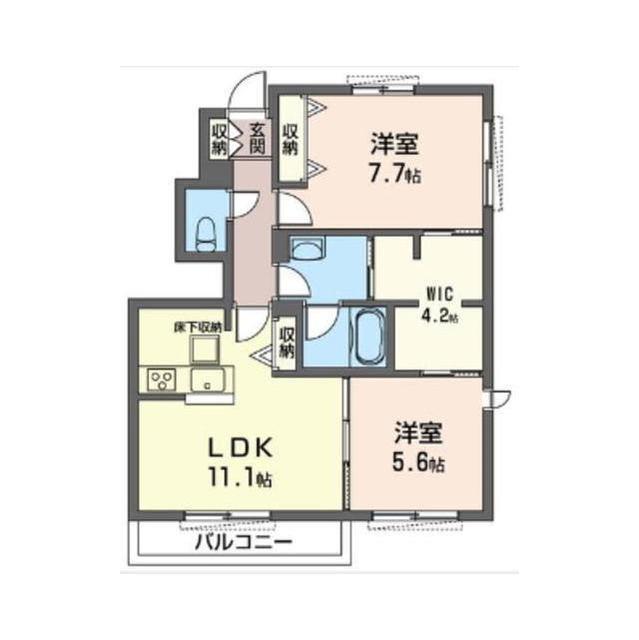 カーサ アンビエラ(2LDK/1階)の間取り写真