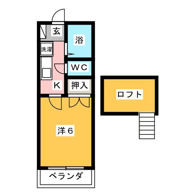 ファミール八千代台(1K/1階)の間取り写真