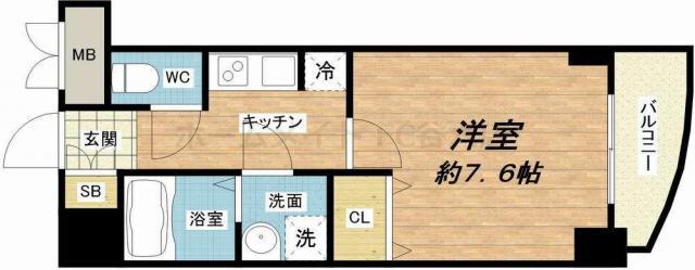 S-RESIDENCE HOMMACHIMARKS(1K/8階)の間取り写真