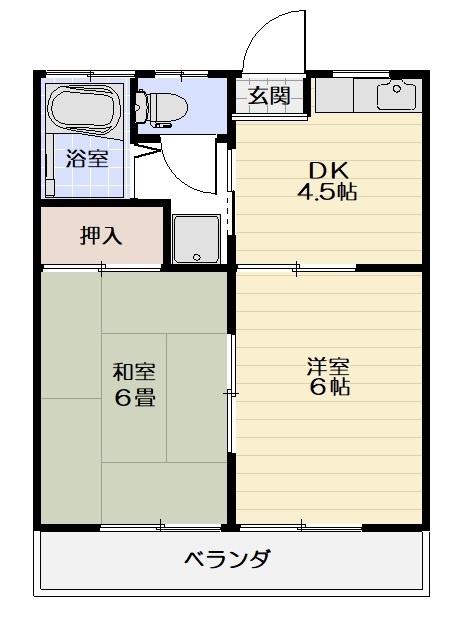 コーポ新栄(2DK/2階)の間取り写真