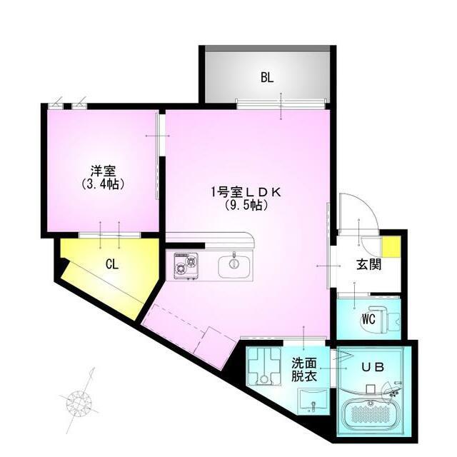 REGALEST ASTERMNII(1LDK/3階)の間取り写真