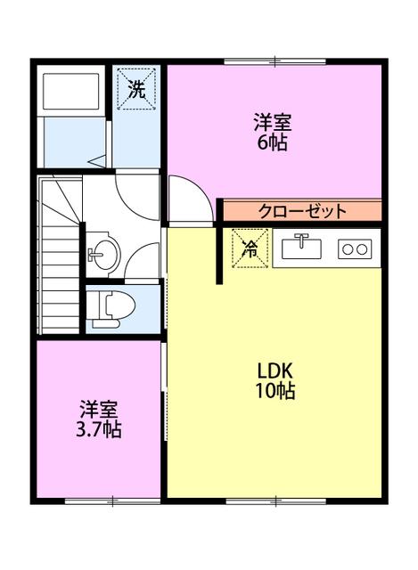 ARTEMISA(2LDK/2階)の間取り写真