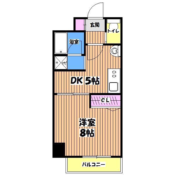 ステータス立川(1DK/3階)の間取り写真