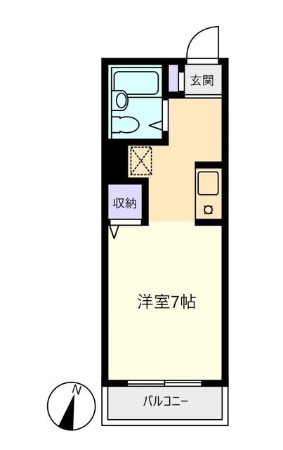 ベルハイム(1K/2階)の間取り写真