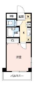 フォルテ西青木(1K/4階)の間取り写真