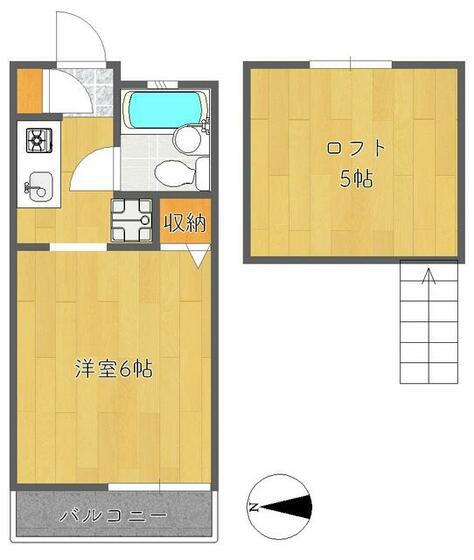 はーとらんどM(1K/1階)の間取り写真